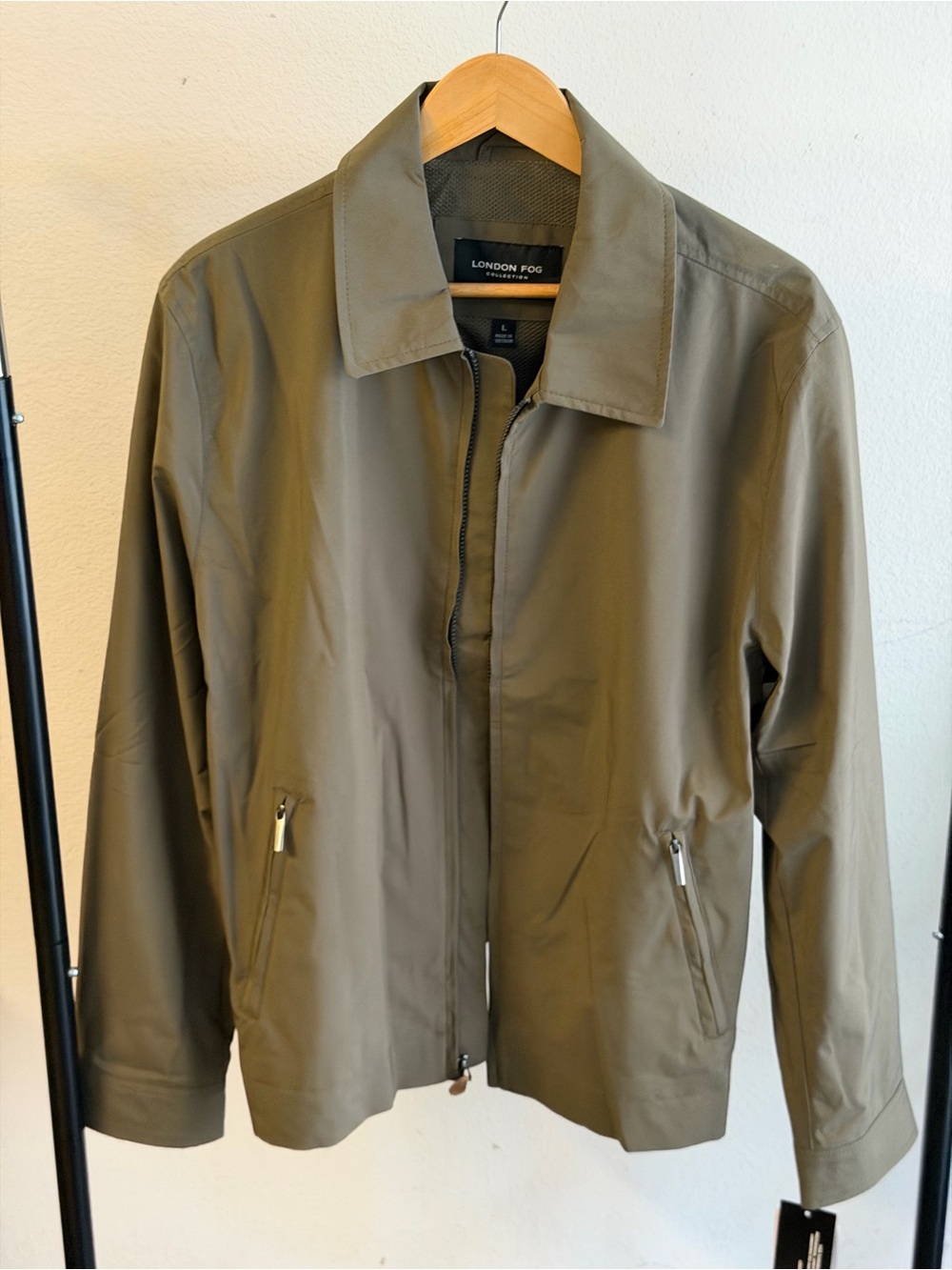 London Fog Men's Olive-Tone Lightweight Zip Jacket